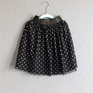 Black and Gold Polka Dot Kids Skirt